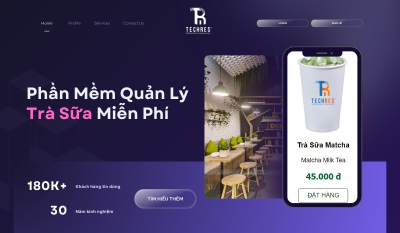 Phần Mềm Quản Lý Trà Sữa Miễn Phí Techres